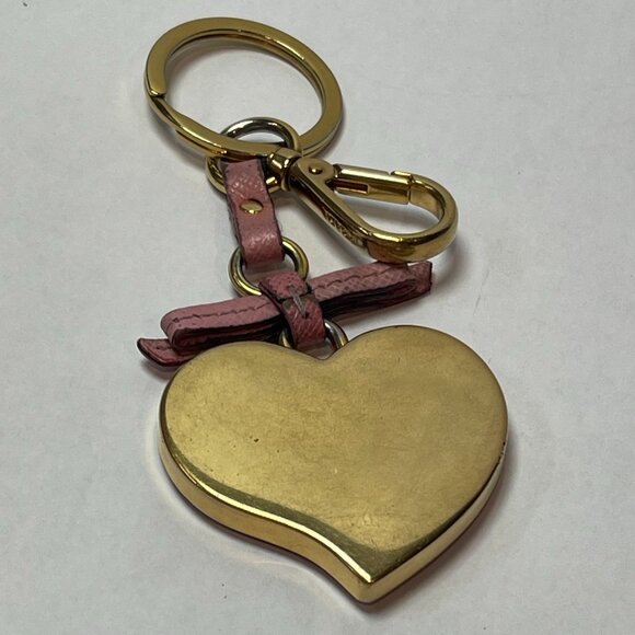 Prada Trick Heart-Shaped Keychain Bag Charm - Pink - Preowned - Picture 2 of 7